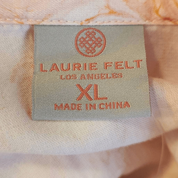 Lori Felt Los Angeles Pink Oil Slick Print Button Down Shirt XL NWT (4310) - Picture 6 of 11